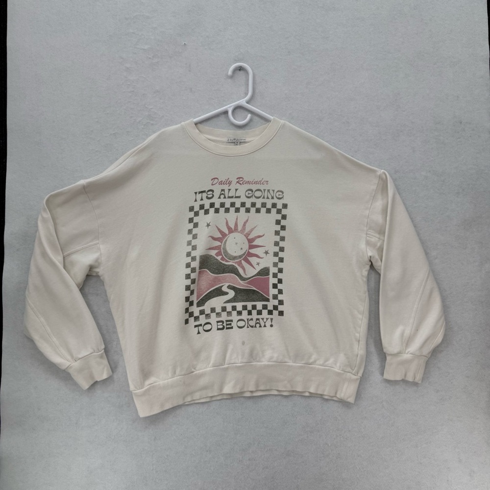 Z SUPPLY‎ - OVERSIZED OK! CREW SWEATSHIRT SANDSTONE MEDIUM